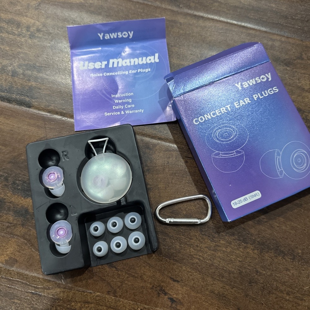 2-Pack‎ High Fidelity Reusable Silicone Ear Plugs 18-25dB for Concerts Purple
